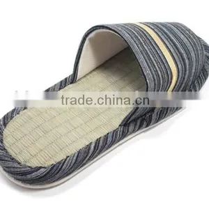 Mens Strip Indoor Slipper, Tatami Bamboo Slippers, Available Three Colors and Four Sizes thumbnail-3