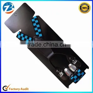 New Fashion Elastic Checker Design Kids Suspenders 4 Clips thumbnail-3