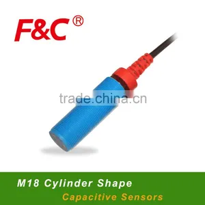 FKC1810 Series M18 Capacitive Proximity Sensor, With Red Tube Protected From Damage, 3-wire, NPN/PNP, 10mm Sensing Range. thumbnail-1