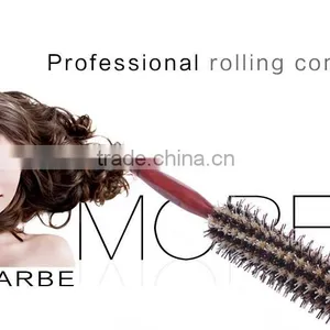 Roll Hair Care Brush Hairdressing Styling Curly Comb With Wooden Handle thumbnail-2