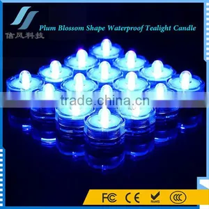 12Pcs Rechargeable Electric Water Submersible Led Tea Lights Candle Blue thumbnail-1