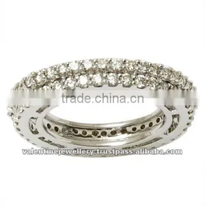 Double Diamond White Gold Band, Designer Diamond Ring Collection, Diamond Rings Manufacturer thumbnail-1