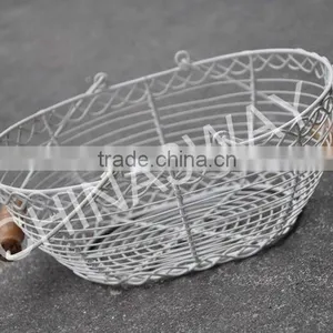 Home Good Durable Round Fruit Vegetable Metal Wire Hamper Storage Basket thumbnail-4