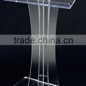Acrylic Podiums for Floor, X-Shaped Post, Rubber Feet - Clear thumbnail-2