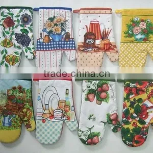 Top Selling Products in Printed Cotton Kitchen Oven Mitts Pigment Printing Glove Wholesale thumbnail-2
