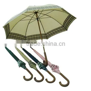 23"X8KX14MM Wood Rain/sun Check Umbrella thumbnail-1