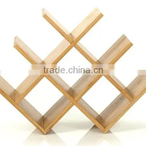 W Shape 8 Bottle Tabletop Wine Holder Wooden/Bamboo W Wine Rack thumbnail-2