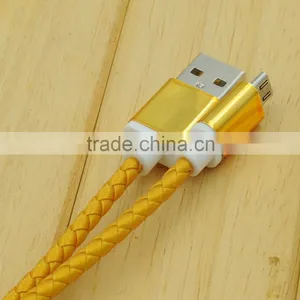 Wholesale Pngxe New Design Multi-color Leather Braided Usb Cable for IPhone thumbnail-3