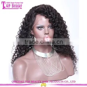 22 Inches Malaysian Deep Curly Hair Long Side Part Thin Skin Silk Base Full Lace Wig thumbnail-1