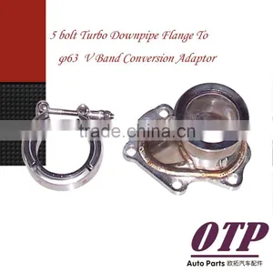 5 Bolt Turbo Downpipe Flange To 2.5" V Band Conversion Adaptor With V Band Clamp thumbnail-1