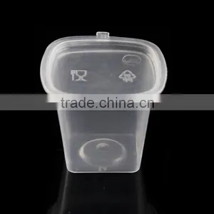 Plastic Sauce Container Square Clear Cup With Lid thumbnail-2