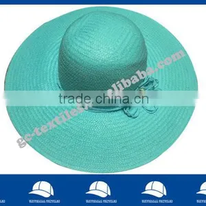 Green Wider Brim Straw Hat thumbnail-1