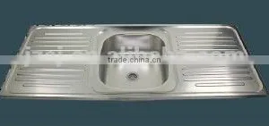 Layon Single Bowl Stainless Steel Kitchen Sink With Drainboard thumbnail-1