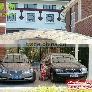 White Metal Frame Foldable Car Garage Polycarbonate Aluminum Frame Carport thumbnail-6
