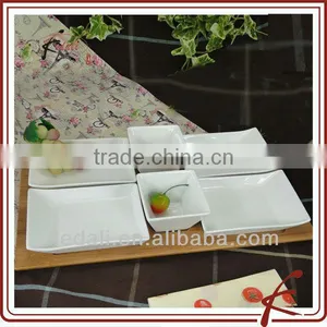 New White Ceramic Porcelain Tableware Dinnerware Dish With Bamboo thumbnail-1