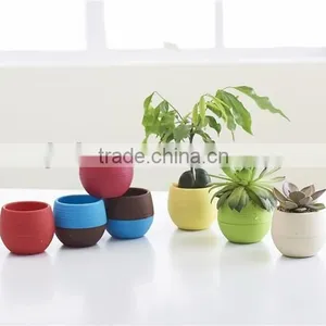 Round Plastic Plant Flower Pot Home Office Decor Planter-Medium Size thumbnail-3