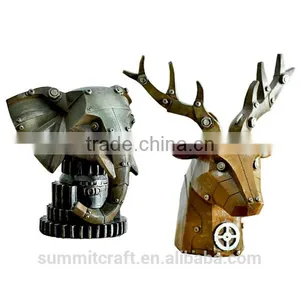 Unique Mechanical Style Resin Elephant Deer Head Ornament thumbnail-3