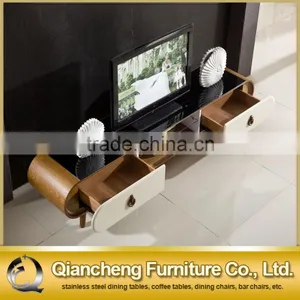 Glass Top tv Stand Wooden Cabinet Modern Hotel Furniture thumbnail-1