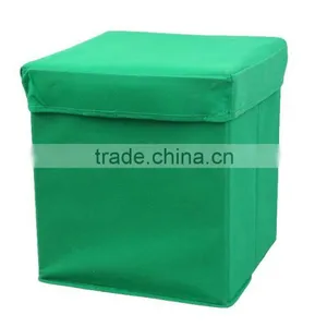 Fabric Folding Storage Ottoman Green Foot Rest Stool Footrest thumbnail-1