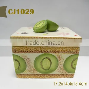 Fruit Cake Shape Ceramic Cookie Jar thumbnail-5