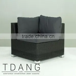 Kessler Wicker Sofa Corner With Cushion - Modulo Wicker Lounge Chair thumbnail-1