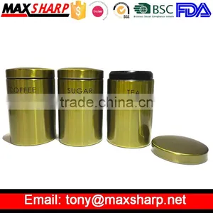 Gold Stainless Steel Canister Set With Customized Logo MSC2068 thumbnail-2