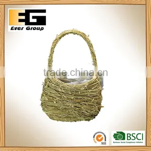 Handbag Shaped Natural Rattan Woven Flowerpot thumbnail-1