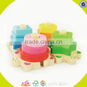 Wholesale Kids Geometry Wooden Blocks Game Fashion Children Wooden Blocks Game Best Sale Baby Stacking Toy W13E063 thumbnail-1