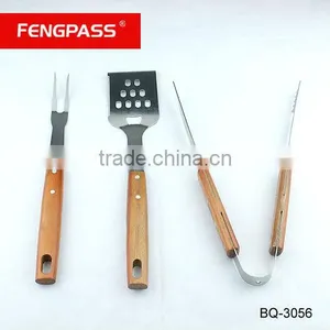 Hot Sell 3pcs BBQ Set With Wooden Handle BQ-3056 thumbnail-1