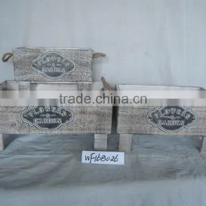 Garden Decorative Wooden Flower Pot With Blackboard thumbnail-3