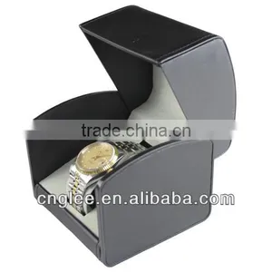 Classic Black PU Leather Single Watch Box for Wholesale thumbnail-1