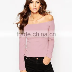 China Factory OEM ODM 2015 Customized Off Shoulder Top With Long Sleeves thumbnail-1
