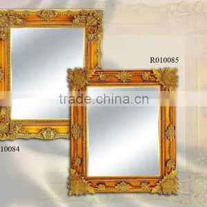 Resin Ornate Rectangle Design Solid Wood Country Style Mirror thumbnail-1