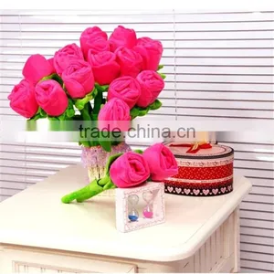 Plush Beautiful Home Decoration Vases Wall Decor Mural Flower Simulation Valentine's Day Gift and Wedding Decoration thumbnail-1