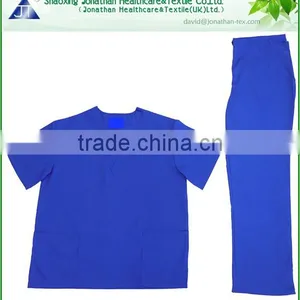 Unisex Men/Women Natural Uniforms Medical Hospital Nursing Scrub Set Top & Pants thumbnail-1