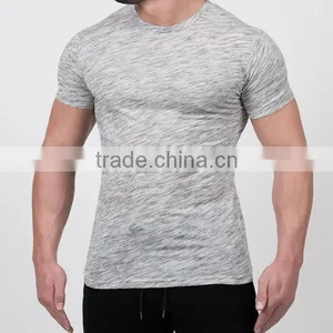 Heather Gray Fitness t Shirt, High Quality Slim Fit t Shirt With Your Logo thumbnail-1