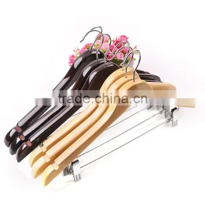 Brand New Arc-curved Wooden Hanger Stripe Texture Wooden Clothes Hanger Beautiful Texture Wooden Shirts Hanger thumbnail-1