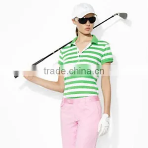 Women Custom Striped Golf Polo Shirt thumbnail-1
