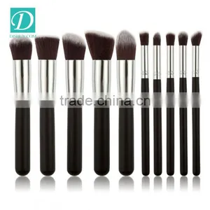 Black Wood Oval Handle Makeup Brushes thumbnail-1