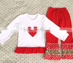 Autumm Baby Clothes Set Beautiful Kids Clothes Boutique Valentine's Day Girls Outfits thumbnail-1