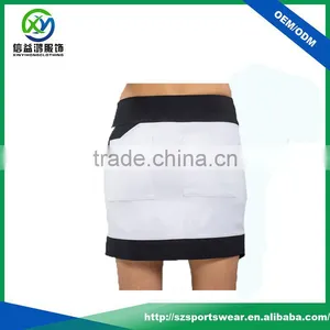 New Design Irregular White With Black Sexy Sport Skirt , Custom Lady Golf Skirt thumbnail-3