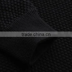 2017 Popular Black no Patten Simple Cool Men's Cardigan Sweater With Zipper thumbnail-6