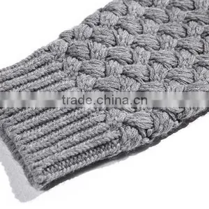 Simple Round Neck Gray Custom Knitting Mens Wool Sweater With Low Prices thumbnail-6