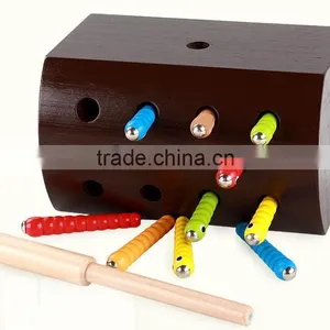 Balance Exercise Wooden Catching Worms Game Gifts Educational Toys for Kids thumbnail-5