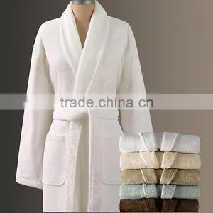 Luxury Hotel 100% Cotton Cut Pile Kimono Style Bathrobe thumbnail-1
