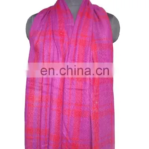 Gauze Pashmina Check Shawls and Scarf thumbnail-4