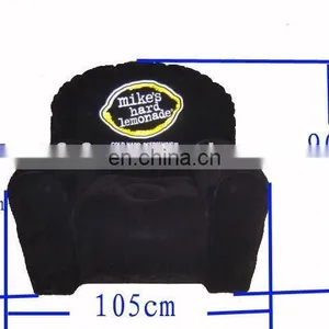 Inflatable Black Flocked Sofa Chair thumbnail-1