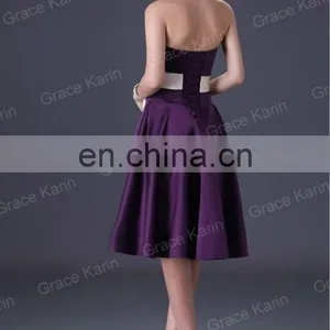 2015 Grace Karin Women's Special Satin Short Bridesmaid Dresses With Five Colors CL3026 thumbnail-3