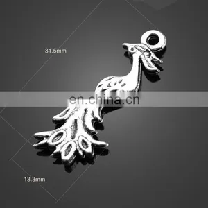 Wholesale Animal Bird Peacock Shape Pendant Alloy Pendant Jewelry Accessories thumbnail-1