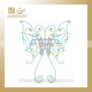 Blue Butterfly Motif Heat Transfer Hotfix Studs Design thumbnail-1